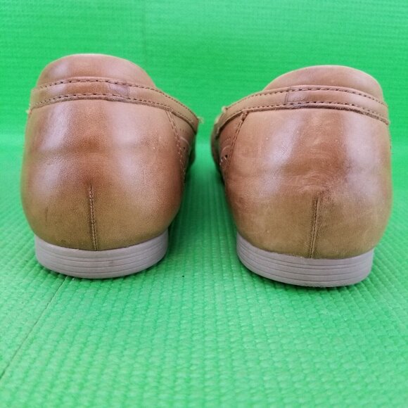 ✅EARTH ROYALE SAND BROWN LEATHER BALLET FLATS WOMENS Size 9B LOAFERS DRESS SHOES - Picture 4 of 16